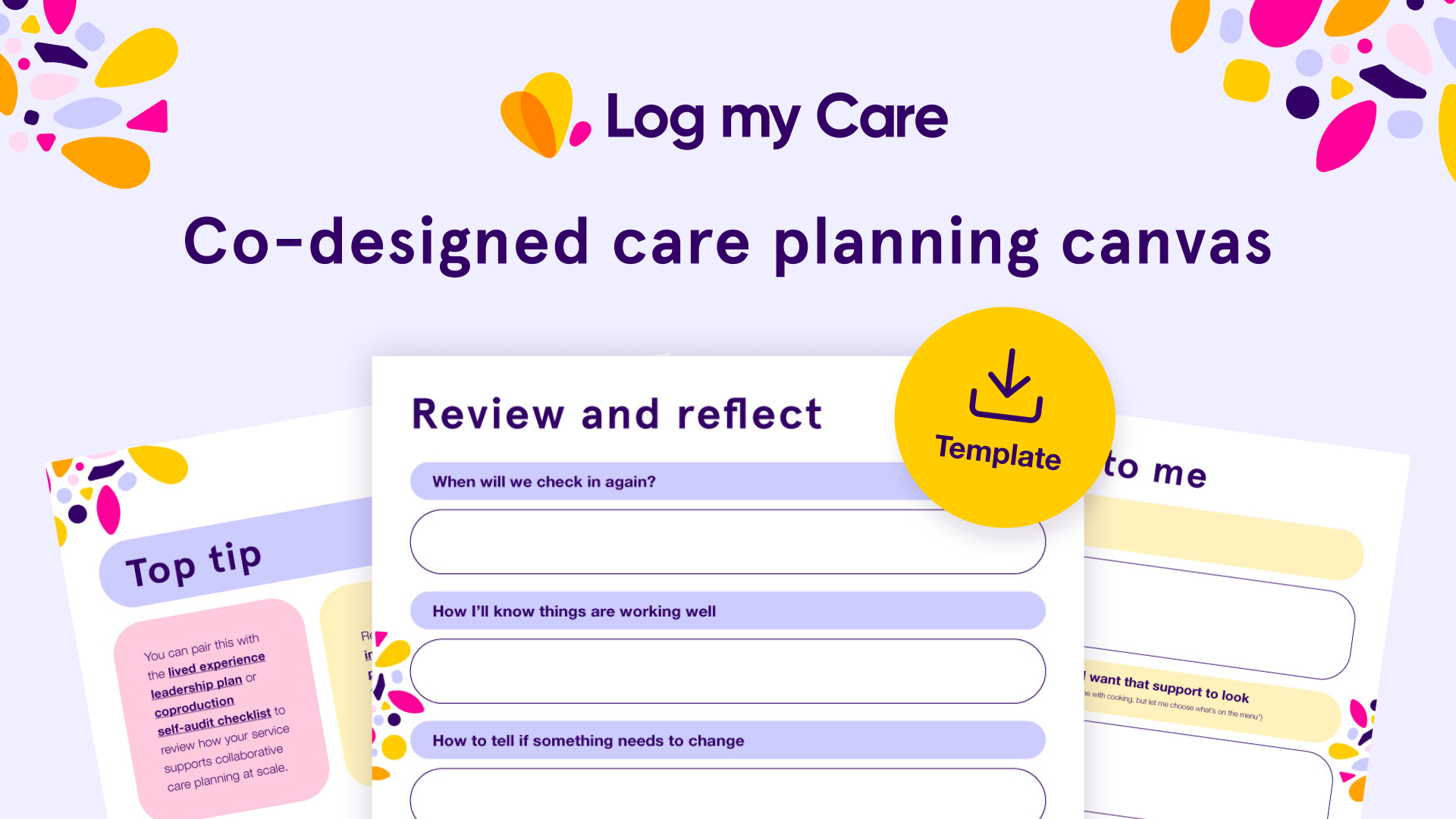 Co-designed care planning canvas