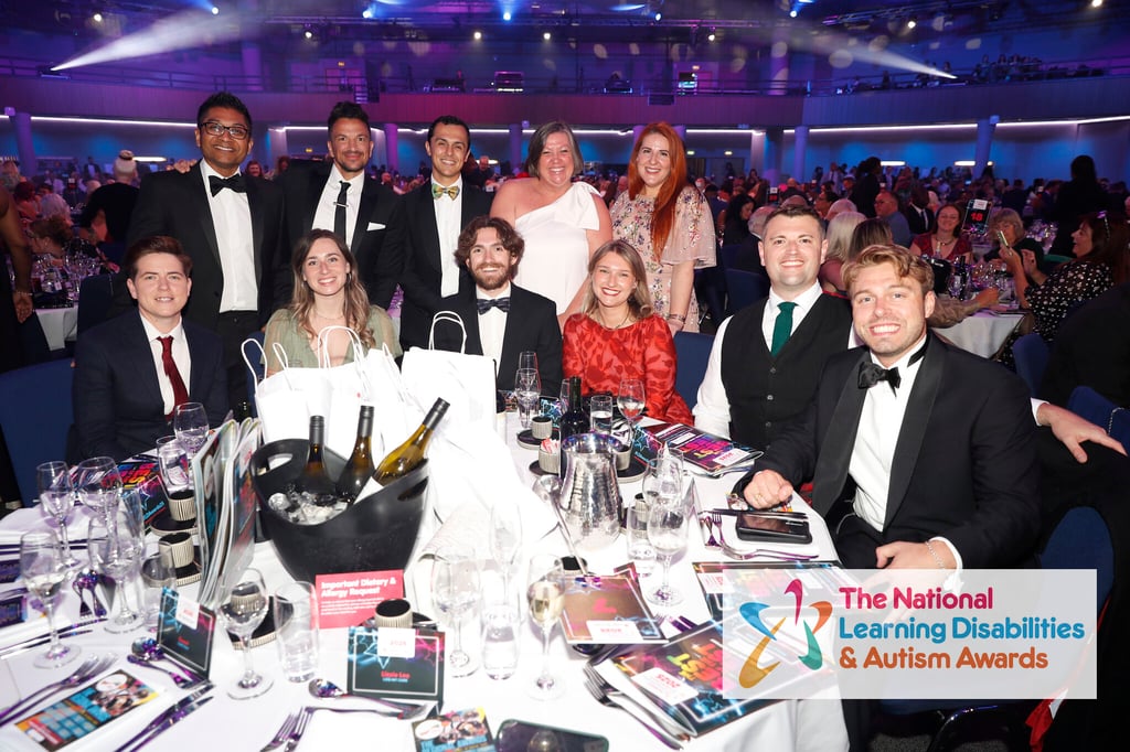 The National Learning Disabilities & Autism Awards 2025 group shot at table