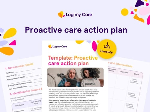 Free proactive care action plan for social care