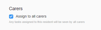 Care Management System - assigning a task to all carers